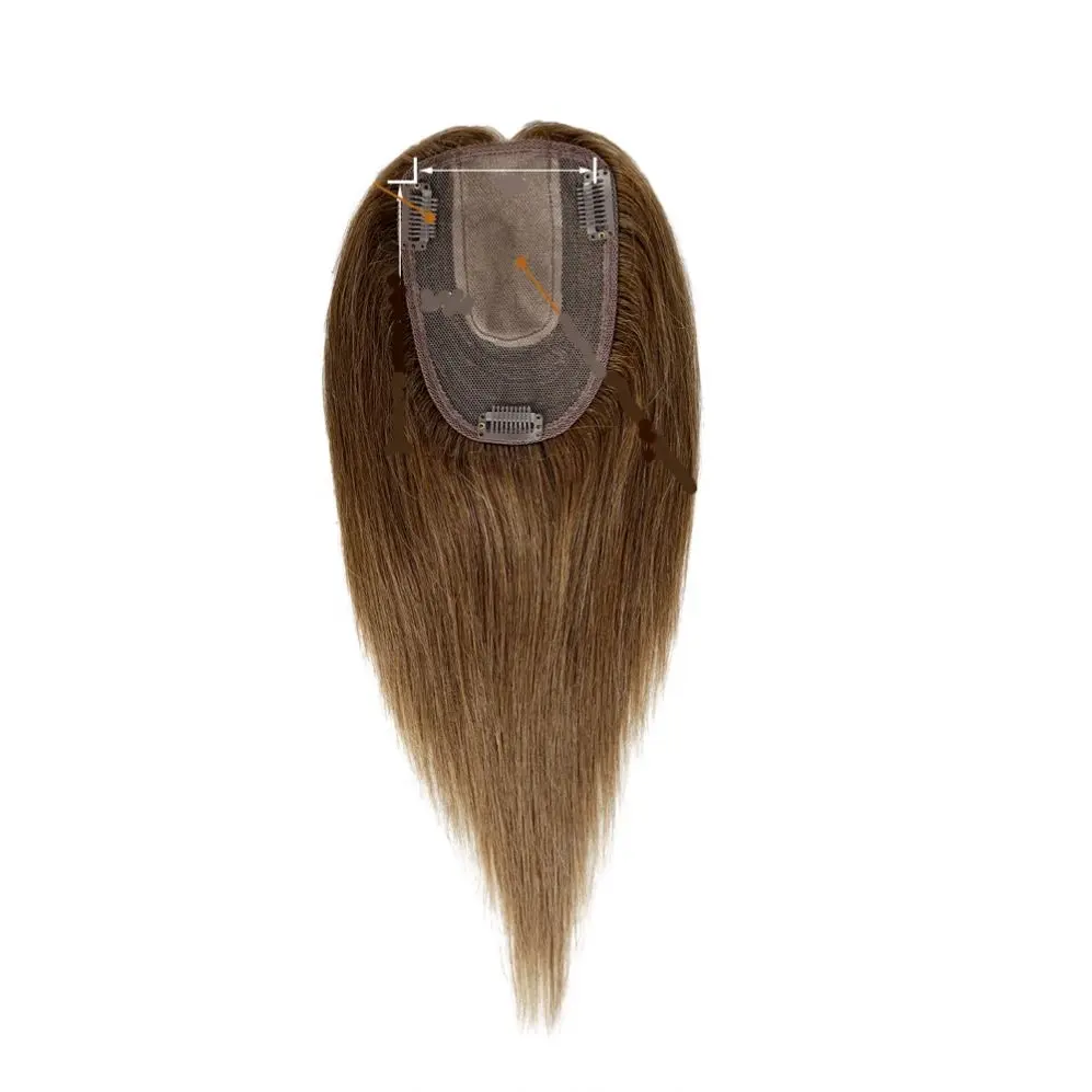 Wholesale Price 100% Remy Human Hair Toppers 3 Clip-in 613 Blonde Brown Human Hairpiece