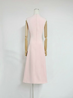 CA2063 Nouvelle Collection Été Robe Débardeur Col Rond Taille Haute Coupe Trapèze Longueur Midi Tendance Élégance Française Broderie Florale Décontractée