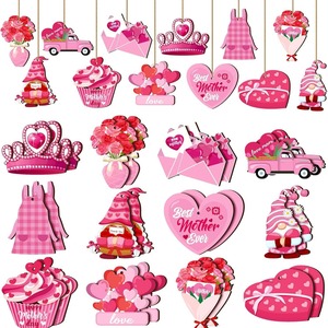 Mother's Day Wooden Pendant Tags Heart Shape Hanging Decorations For Party Wall Decor - Product Image 2