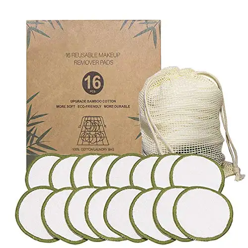 Pacote De Bambu Orgânico 16 Environmentally Friendly Removedor de Maquiagem de Algodão Reutilizáveis Rodadas