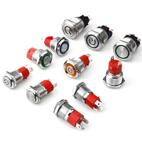 16mm 19mm 22mm גבוהה הנוכחי לדחוף כפתור מתג נעילה רגעי מואר עמיד למים כפתורי מתגים