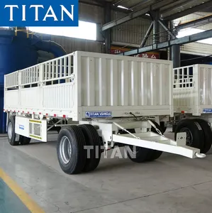 Titan reboque com 2 eixos 30 toneladas, boneca de parede lateral com cordão, reboque completo