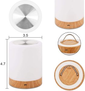 Colorful Wood Grain Dimmable <b>LED</b> Minimalist Table Lamp Touch Control Rechargeable Bedroom <b>Night</b> <b>Light</b> 3W - Product Image 4