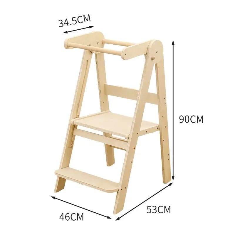 Hot Folding Wooden Kids Learning Tower Kitchen Safety Nursery Furniture Kid Step Stool Toddler Step Stool