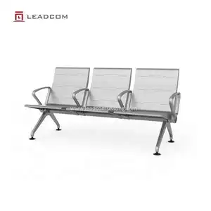 Leadcom-Seating L-W01 Medical Metal Furniture Waiting Chair Triple Bench 3 Seater Pu Seat for hospital airport office building