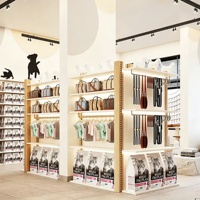 Aménagement intérieur de magasin d'articles pour animaux de compagnie, mobilier de présentation sur mesure pour animalerie, présentoir pour aliments pour chats, rénovation de magasin