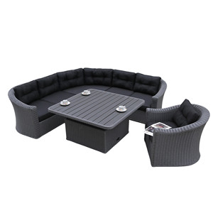 Ensemble <span class=keywords><strong>de</strong></span> <span class=keywords><strong>salon</strong></span> <span class=keywords><strong>de</strong></span> <span class=keywords><strong>jardin</strong></span> moderne et simple en rotin tressé avec chaise longue et table à manger réglable en hauteur - Product Image 2