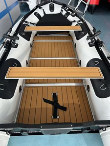 Bote Inflable Reachsea de PVC de 1.2 mm con Piso de Aluminio para 8 Personas, <span class=keywords><strong>420</strong></span> cm, Color Negro y Gris Claro, <span class=keywords><strong>Nuevo</strong></span> Diseño con Toldo para Pesca - Product Image 6