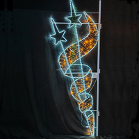 Lumières décoratives de rue 2D à motif d'étoile LED pour Halloween, 220V 110V IP65 étanche, pour jardin, hauteur 250 cm