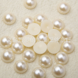 Flat Bottomed Semi Circular Abs Imitation Pearl 10mm Off White Pure White Plastic Resin Loose Beads For Clothing <b>Accessories</b> - Product Image 5