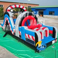 Parcours d'obstacles gonflable à prix avantageux, usage commercial, château gonflable durable avec toboggan pour la location événementielle