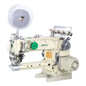 Long Arm Direct drive High Speed Feed-up-the-arm 2-needle 4-thread Double Chain Stitch Interlock Machine