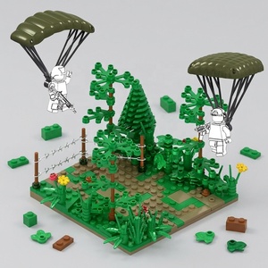 Ensemble de blocs de construction militaires en ABS, mini-soldat parachutiste, scène de <span class=keywords><strong>bataille</strong></span> en forêt, briques de jeu pour enfants, cadeau - Product Image 1