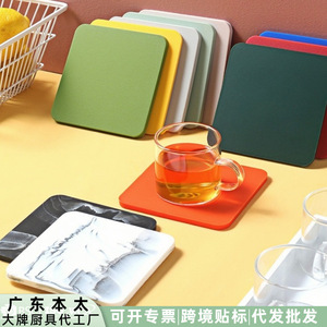 Silicone Coaster Square Food Grade Anti Scalding Mat For <b>Desk</b> <b>Table</b> Use Multi Color Available - Product Image 3