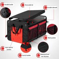 Organisateur de coffre de voiture grande capacité, boîte de rangement multi-compartiments en Oxford 600D