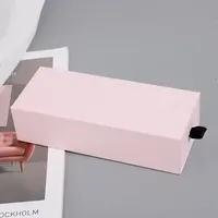Offre Spéciale couleur unie simple carton pliant recyclage épaississement tiroir emballage stockage boîte de papier pour cosmétiques bijoux cadeau