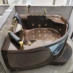 コーヒークリアアクリル特殊サイズダブルパーソンカラー浴槽コーナーバスタブ寸法ワールプールマッサージバスタブ