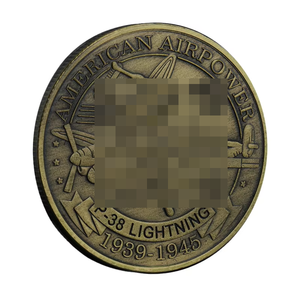 เหรียญที่ระลึกกองทัพอากาศสหรัฐฯ รุ่น P-38 - ดีไซน์แบบ 3 มิติ สไตล์รักชาติ ผลิตจากโลหะผสมสังกะสีหล่อขึ้นรูป ชุบสีบรอนซ์วินเทจ - Product Image 3
