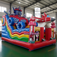 Château gonflable commercial d'extérieur pour enfants et tout-petits, thème parc à thème de dessins animés, avec toboggan
