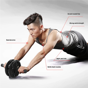 Kit de fitness 3-en-1 en gros : Rouleau abdominal, extenseur de poitrine à ressort et supports pour pompes – Outil de musculation à domicile pour le renforcement du tronc, des bras, des épaules et du dos - Product Image 3