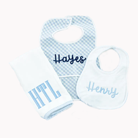 Ensemble de vêtements pour bébé fille en coton 100% avec bavoir et tissu à rotules monogrammes en gros