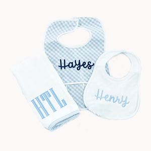 卸売 ベビーガールズ よだれかけとげっぷ拭き モノグラム入り 100% コットン ベビー服セット - Product Image 3