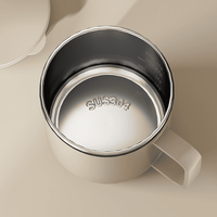 Vente en gros de tasses à thé au lait en acier inoxydable réutilisables de 400 ml au design moderne, cadeaux d'affaires, mini tasse isotherme