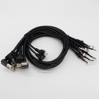 Kabel USB-A ke Konektor JST dengan Over Molding Strain Relief Sudut-kanan OEM ODM
