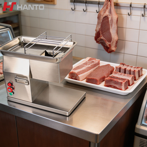 Machine à trancher la viande fraîche, coupe-viande commercial, design en acier inoxydable antirouille pour <span class=keywords><strong>boucherie</strong></span>, hôtel, service de restauration - Product Image 1
