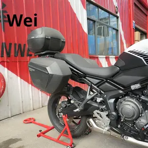 Porte-bagages latéral pour <span class=keywords><strong>moto</strong></span> <span class=keywords><strong>Triumph</strong></span> Trident 660, porte-bagages pour sacoches, porte-bagages supérieur et porte-bagages arrière en alliage d'aluminium, pièces de modification - Product Image 4