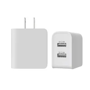 2023 New Coming Usb Wall Charger Dual Charger Plug 2 Ports 5V 2.4A Power Adapter with US plug for Android Device