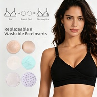 Soutien-gorge de maternité sans armatures à prix d'usine, avec coussinets absorbants lavables, soutien-gorge d'allaitement post-partum anti-fuites