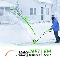 Kit souffleuse à neige 21V 12 pouces sans balais avec pelle de déneigement de rechange incluse, batterie 4.0Ah, fourniture d'usine OEM