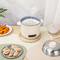 Cuisinière électrique multifonctionnelle 3-en-1 de 1,2 L avec cuiseur vapeur, mini, portable, pour la maison