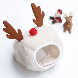新しいデザインペット服卸売犬猫服ペットクリスマス帽子とネックレスペット用
