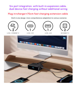 Anker Conveniente Puertos múltiples 100W Cargador Usb-C Gan de alta potencia Todo en 1 Escritorio Pd Carga rápida Cargadores Usbc inteligentes Adaptadores - Product Image 2
