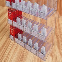 Étagère de présentation de cigarettes en acrylique personnalisée avec propulseur