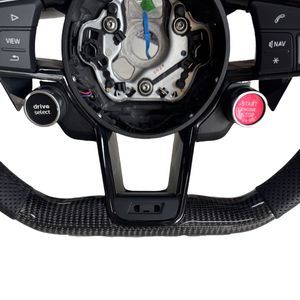 Volante in Vera Pelle Potenziato Haoruijie, 3 Razze, Diametro Impugnatura 40MM, per <span class=keywords><strong>AUDI</strong></span> RS7 RS3 RS4 RS5 RS6 S8 Q3 Q5 A4 A5 <span class=keywords><strong>TT</strong></span> - Product Image 5