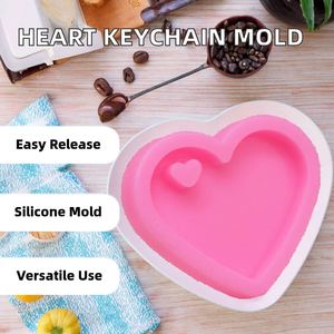 Moule en silicone en forme de cœur Kaijie pour la création d'art en résine DIY, pour la fabrication de pendentifs en époxy cristallin et la décoration de gâteaux, créations de porte-clés - Product Image 3