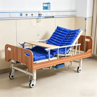 Cama de Hospital Manual Semicurva para Rehabilitación, con Diseño de Elevación de Respaldo y Inclinación de Piernas, Ruedas Universales para Recuperación de Ancianos y Discapacitados
