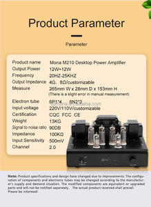 MONA High Power MN210 Buizenversterker 2.0 Kanaals 6P1/6N2 Homeversterker Gratis Aangepaste Spanning - Product Image 4
