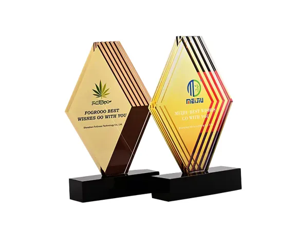Novo troféu De Cristal Personalizado Impressão 3D Troféu Placa Aposentar Empregado Lembrança