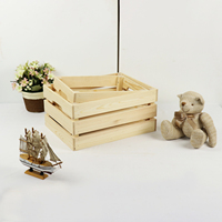 Grande caisse en bois massif avec poignées, bac de rangement rustique, fruits, légumes, livres, jouets, organisateur d'affichage, écologique, recyclable