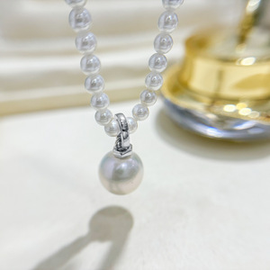 Colgante de Plata S925 para DIY con Cuentas Redondas de 9-13 mm 31113, Accesoriza tu Collar con Hebilla Vacía, Accesorios de Perlas de Lujo 2022 - Product Image 4