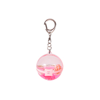 Ornement sphérique en acrylique transparent avec figurine de dessin animé flottante fantaisie, breloque liquide, logo personnalisé imprimé sur mesure