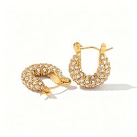 Boucles d'oreilles créoles Gaovo en zircon pavé, plaqué or 18 carats, acier inoxydable, hypoallergéniques, étanches, inaltérables, bijoux d'oreille pour femmes, vente en gros