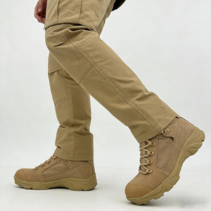 DSF68 Men Tan Suede Tactical <b>Boots</b> Waterproof Outdoor <b>Hiking</b> Ankle <b>Boots</b> All Seasons Wear - Product Image 3