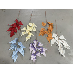 Feuilles artificielles Yixuan en forme de fer à cheval XH-3, fleurs en soie pour décoration de mariage, moulage par injection écologique - Product Image 2