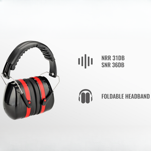 Cache-oreilles de sécurité à réduction de bruit, cache-oreilles de protection auditive, casque de protection sonore de bruit NRR 31dB pour le tir - Product Image 1