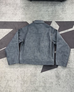 Custom Studded Shoulder Denim Jacket <strong>Men</strong> Toggle Button Closure Zipper Pocket Belted Waist Streetwear <strong>Coat</strong> OEM Factory - Product Image 3